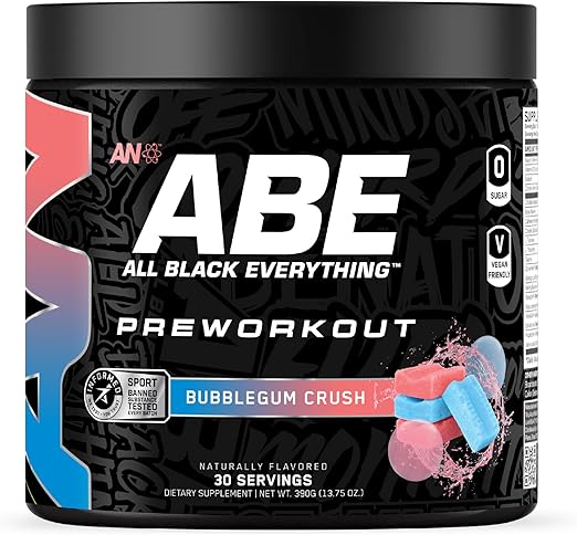 All Black Everything Pre-Workout Powder for Men &amp; Women | Preworkout Energy Drink Mix | 350 mg Caffeine, Beta-Alanine, Citrulline | Natural Sports Nutrition Supplement | Bubblegum Crush| 30 Servings  